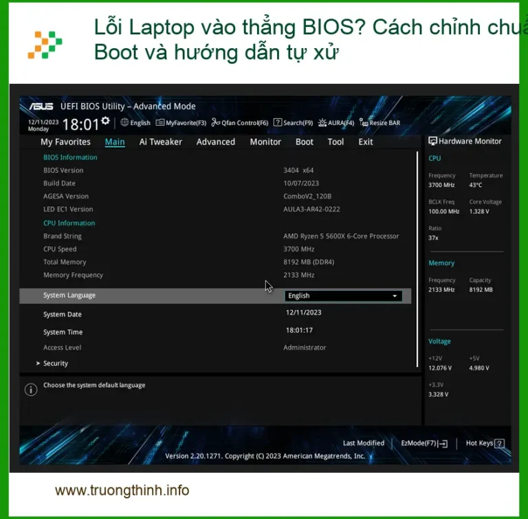 Thủ thuật Phần mềm Lỗi Laptop vào thẳng BIOS? Cách chỉnh Boot - Trung tâm hỗ trợ TPHCM