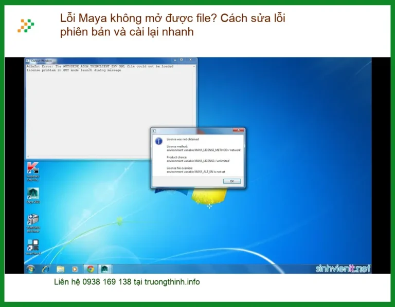 Lỗi Maya không mở file? Cách sửa phiên bản - Trung tâm sửa máy tính uy tín