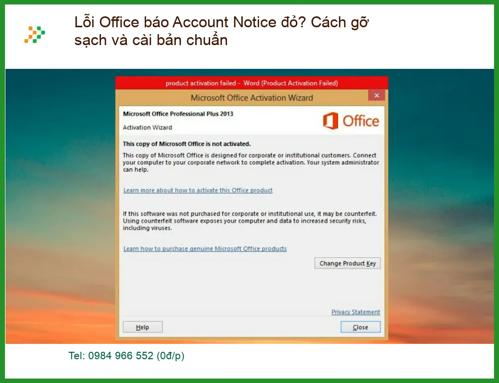 Thủ thuật Lỗi Office báo Account Notice đỏ? - Cách tự xử lý tại nhà