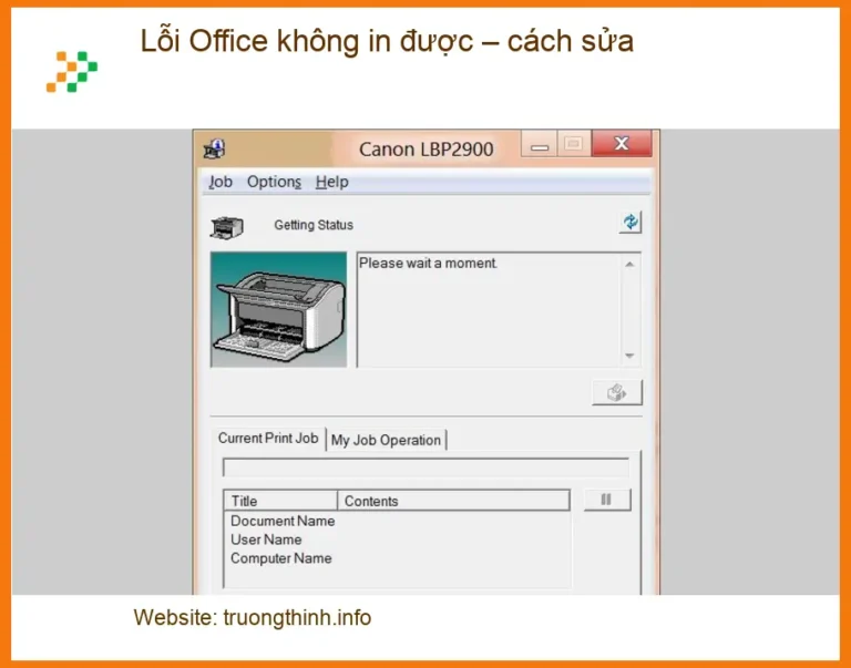 Văn phòng Lỗi Office không in được - Trung tâm sửa chữa uy tín TPHCM