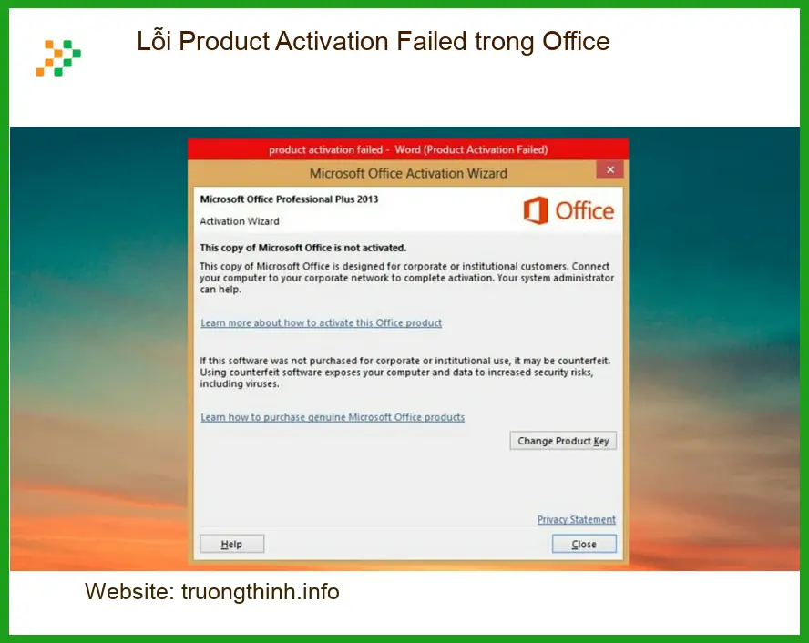 Văn phòng Lỗi Product Activation Failed Office - Cách tự xử lý tại nhà