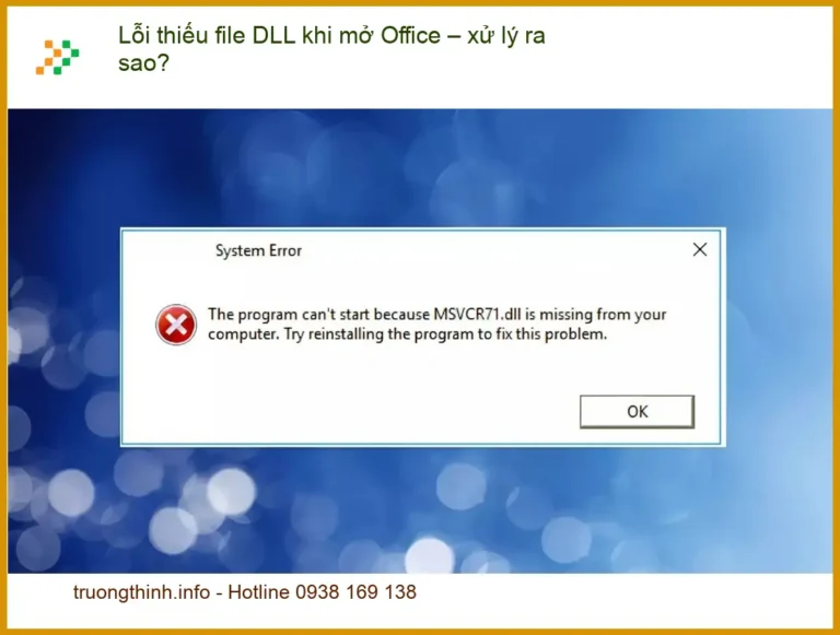Văn phòng Lỗi thiếu file DLL khi mở Office - Trung tâm hỗ trợ gần đây