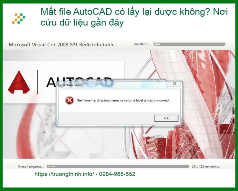 Khôi Phục Dữ Liệu Mất file AutoCAD - Trung tâm cứu dữ liệu TPHCM