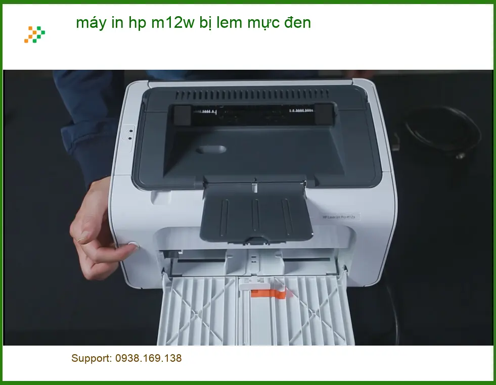 Sửa Chữa Nạp Mực Máy In hp m12w bị lem mực đen tận nơi - Thợ xử lý nhanh TPHCM