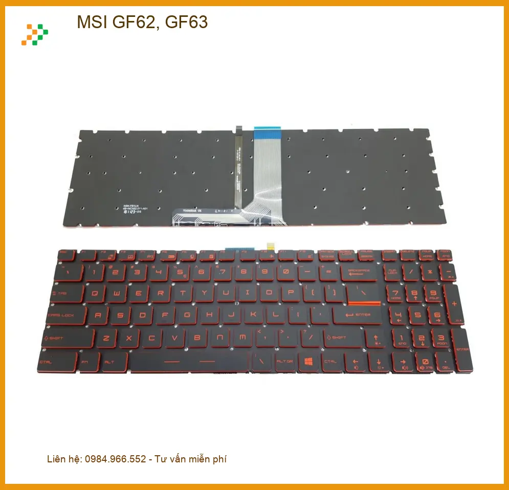 Bàn phím Laptop MSI GF62, GF63 - Thay Bàn Phím Laptop MSI Giá Rẻ | Lấy Liền TPHCM