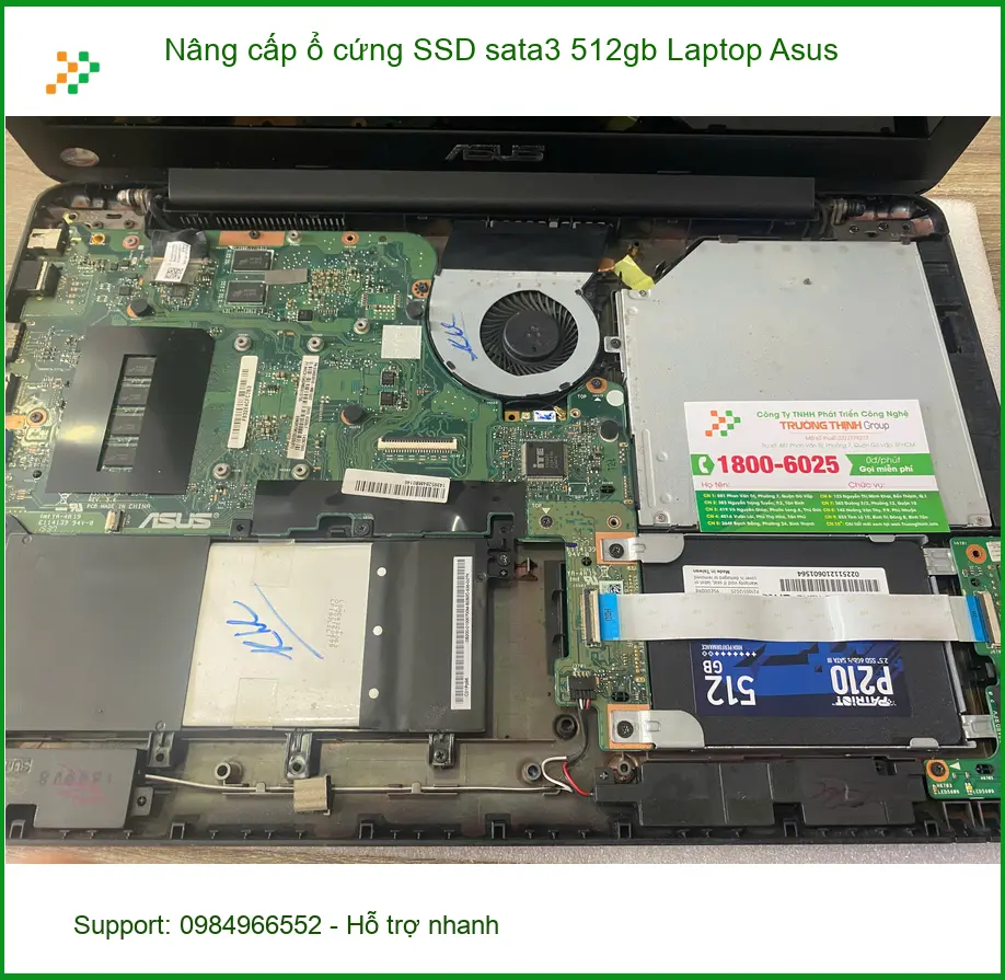 Chị Thúy kinh doanh online thay SSD 512gb Laptop Asus Quận 7 nhanh chóng