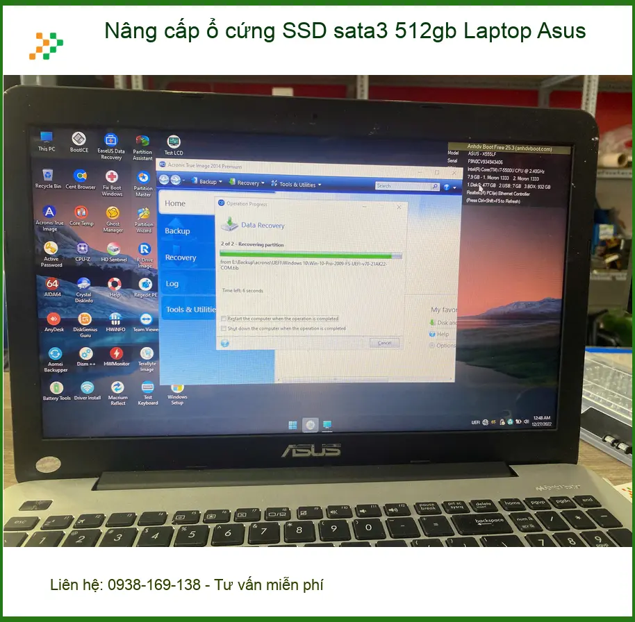 Chị Thúy kinh doanh online thay SSD 512gb Laptop Asus Quận 7 nhanh chóng ảnh thực tế 1