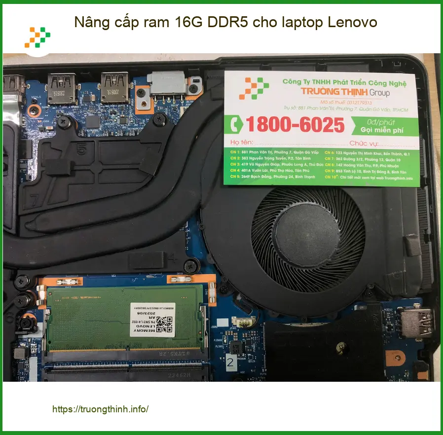 Anh Khoa nâng cấp ram 16G DDR5 cho laptop Lenovo Quận Bình Tân