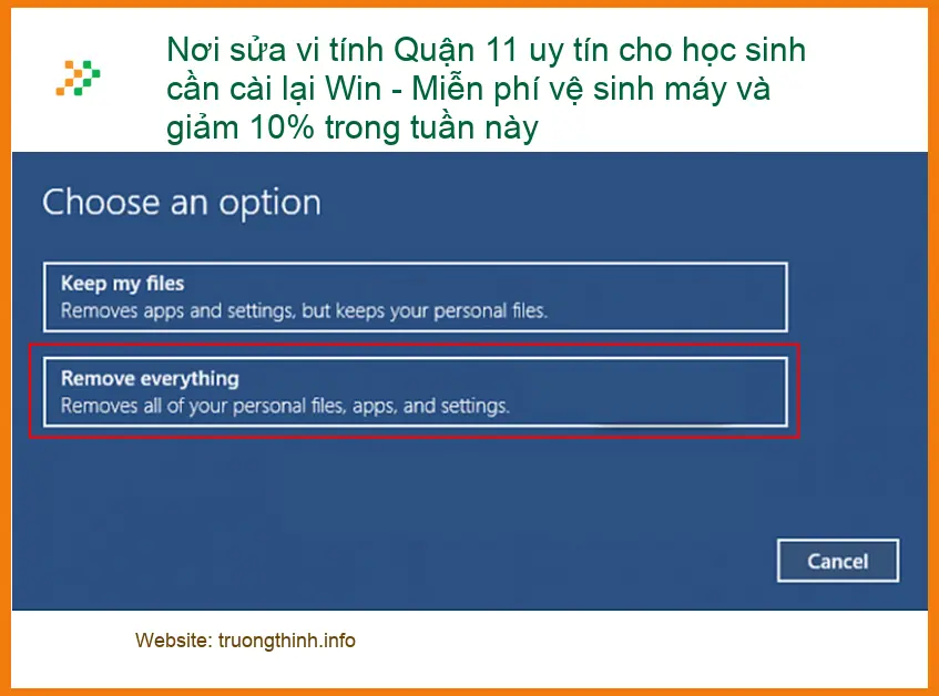 Sửa máy tính Quận 11 uy tín cài Win cho học sinh - Trung tâm hỗ trợ gần đây
