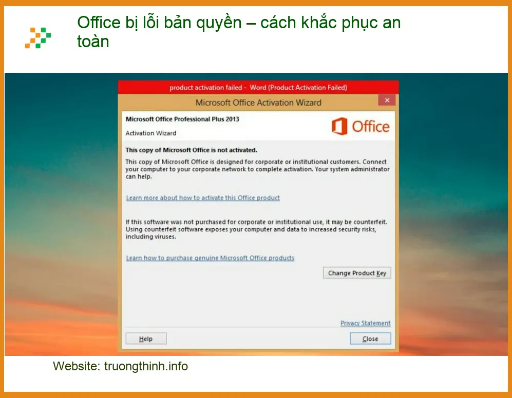 Office bị lỗi bản quyền – Khắc phục an toàn - Thợ sửa nhanh TPHCM