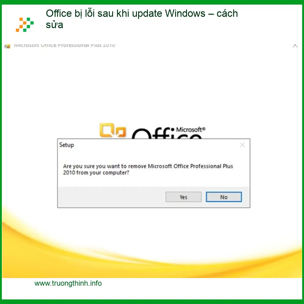 Văn phòng Office bị lỗi sau khi update Windows – cách sửa - TPHCM