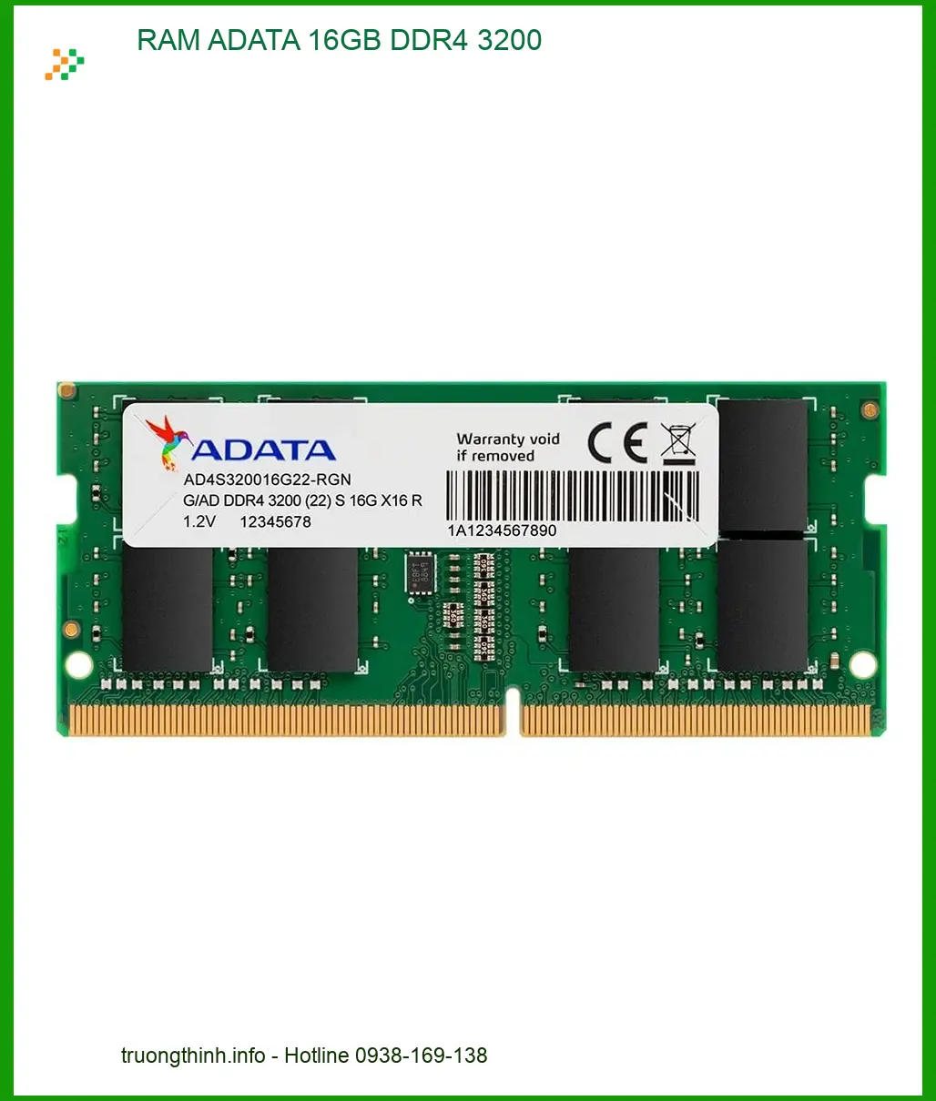 RAM Laptop ADATA 16GB DDR4 3200