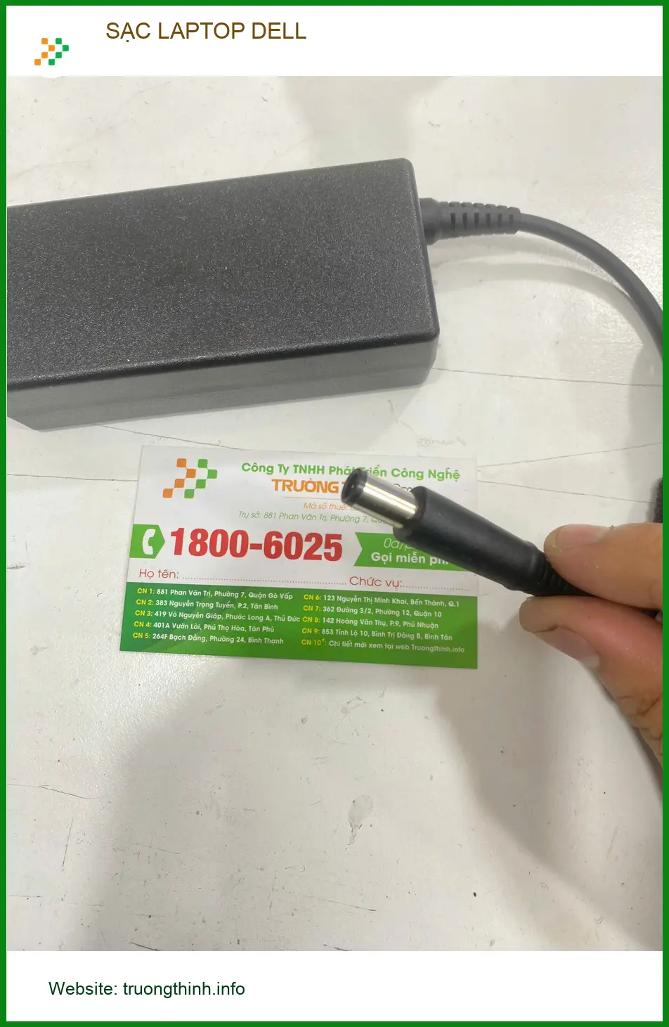 Anh Quang cần sạc laptop Dell gấp ở Gò Vấp - Cửa hàng Sạc Laptop Dell lấy ngay ảnh thực tế 1
