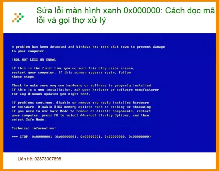 Thủ thuật Phần mềm Sửa lỗi màn hình xanh 0x000000: Cách đọc mã - Trung tâm hỗ trợ gần đây