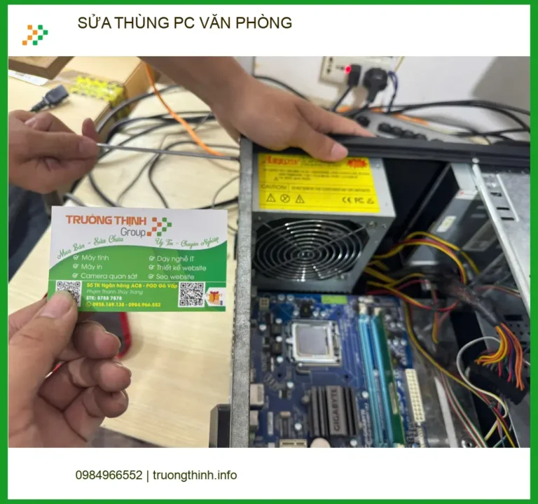 Chị Phương quản lý dự án cần sửa thùng PC văn phòng Quận Tân Bình bị lỗi nguồn