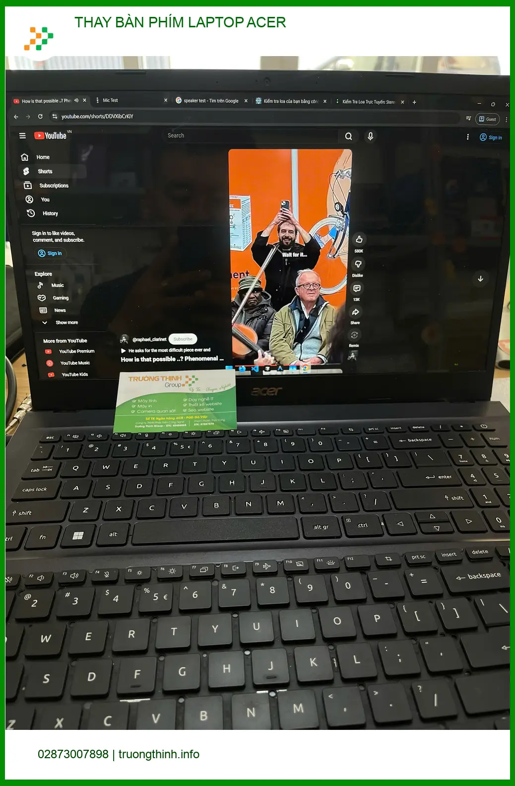 Trung tâm thay bàn phím laptop Acer Quận Thủ Đức uy tín - Anh Kiên lỡ làm đổ nước