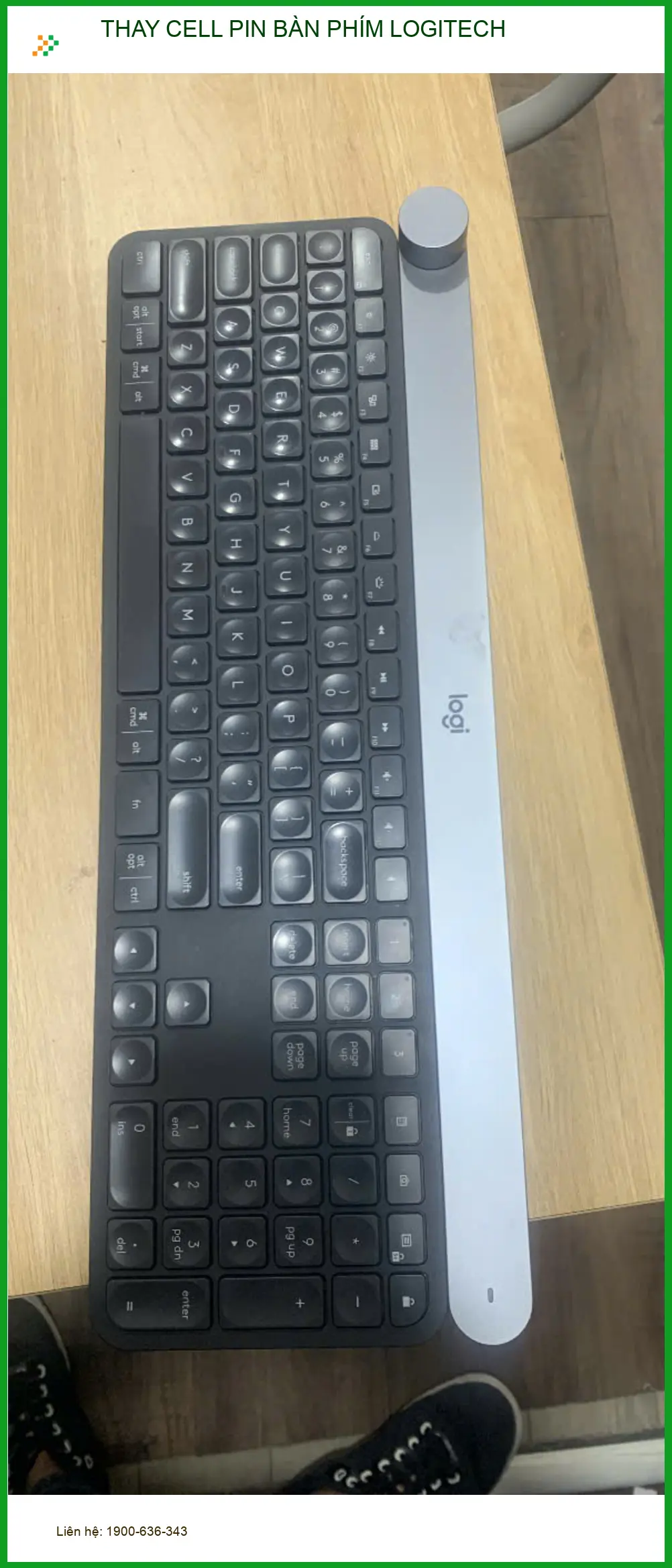 Thay cell pin bàn phím Logitech Quận Tân Bình uy tín - Anh Quân cần thay gấp