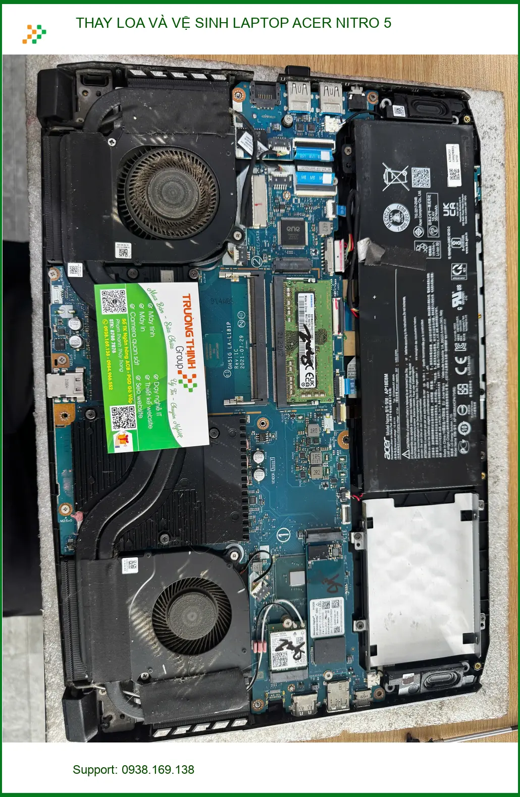 Bác Hải tìm chỗ thay loa và vệ sinh LAPTOP ACER NITRO 5 Quận 10 uy tín ảnh thực tế 1