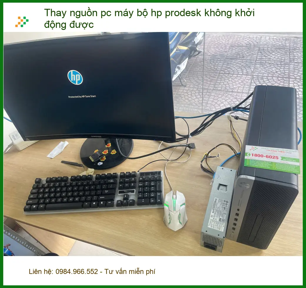 Anh Quang nhân viên văn phòng thay nguồn pc HP Prodesk Quận Phú Nhuận ảnh thực tế 2