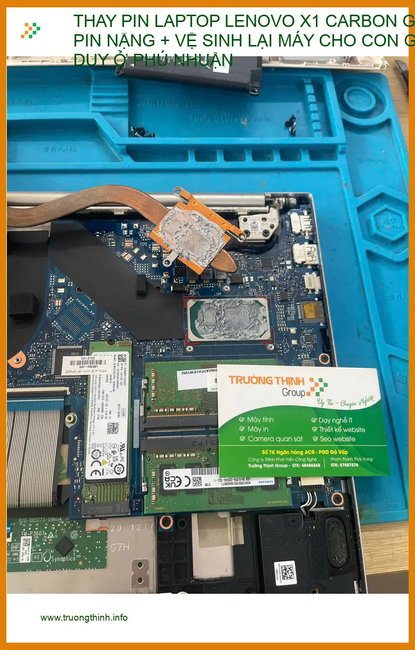 Dịch vụ thay pin, vệ sinh laptop Lenovo X1 Carbon Gen 4 cho anh Bách ở Phú Nhuận ảnh thực tế 2
