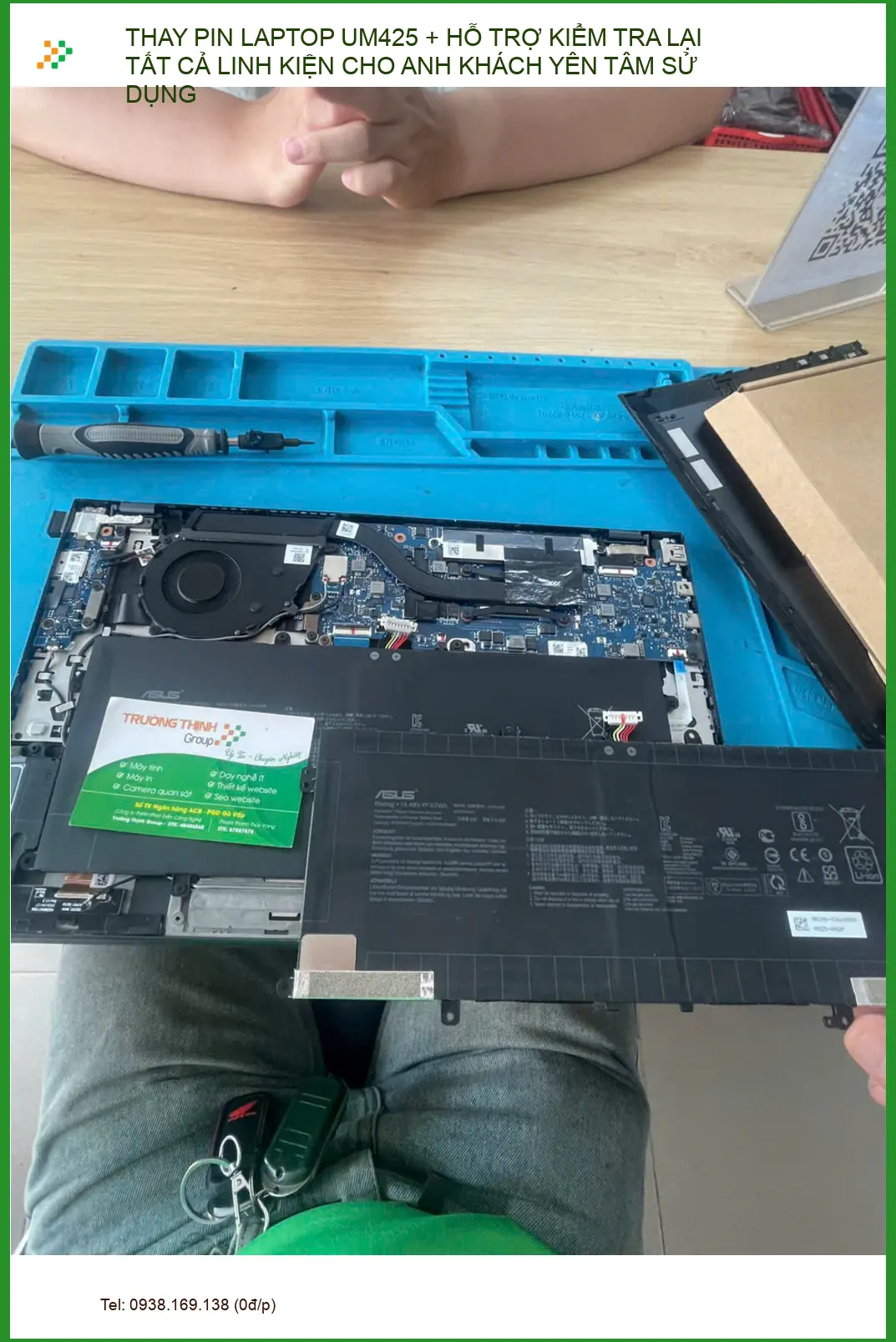 Cửa hàng thay pin laptop UM425 uy tín Quận Phú Nhuận - Anh Đạt kiểm tra tổng thể