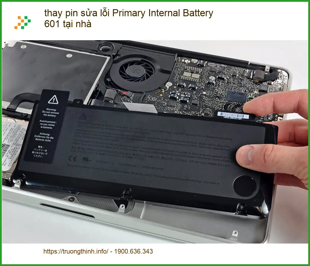 Sửa Laptop thay pin lỗi Primary Internal Battery 601 tại nhà - Gấp