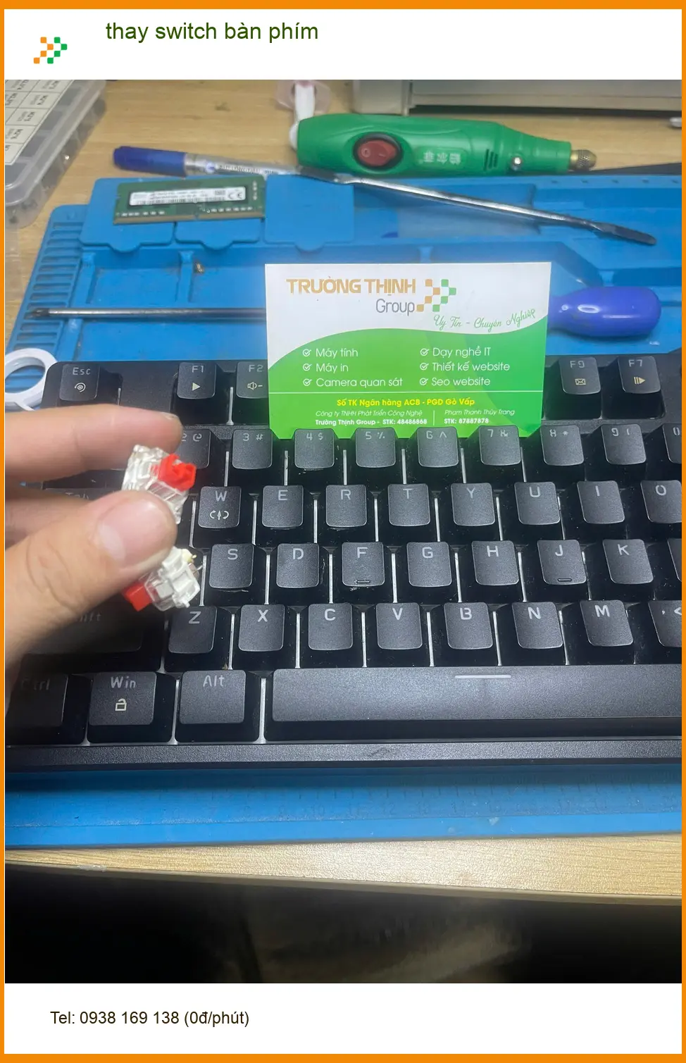 Cửa hàng thay switch bàn phím Quận Thủ Đức - Anh Nam cứu bàn phím cơ bị liệt nút ảnh thực tế 1