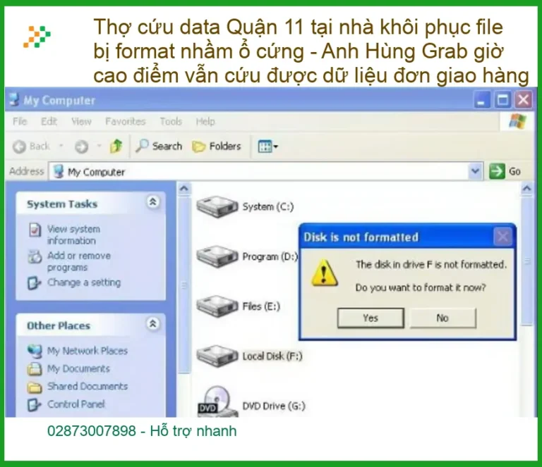 Khôi Phục Dữ Liệu Quận 11 tại nhà - Thợ cứu data nhanh lấy liền