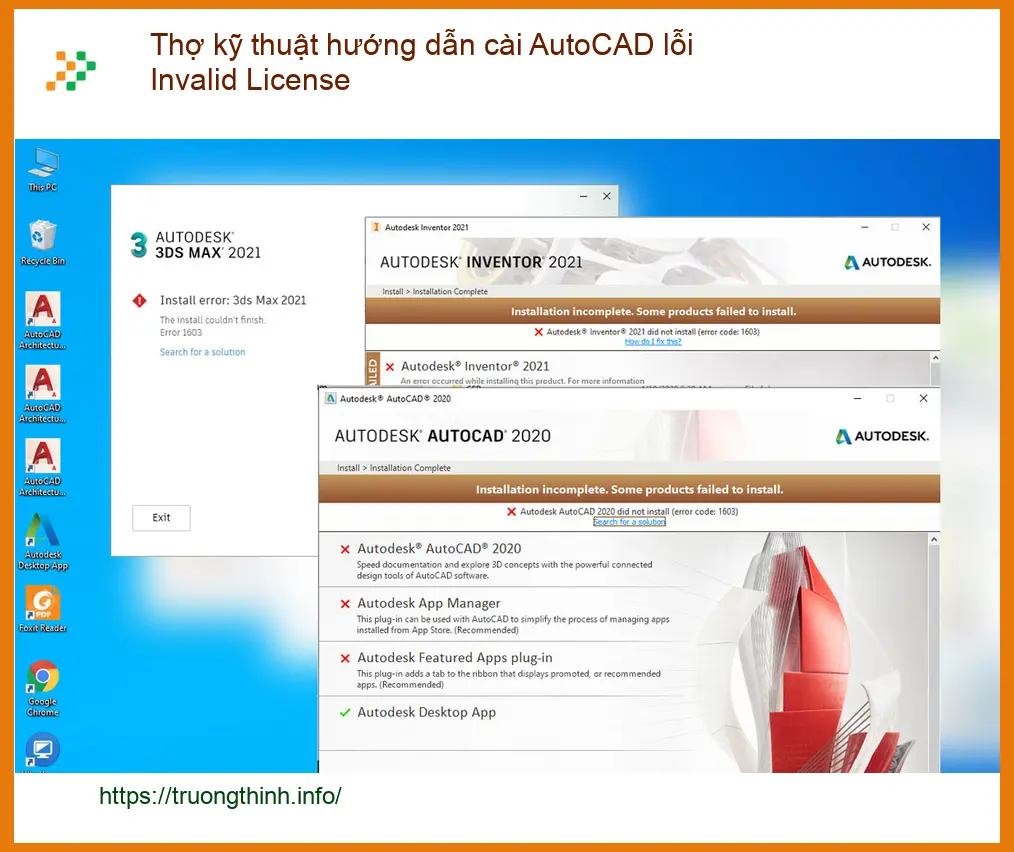Cài AutoCAD lỗi Invalid License - Thợ kỹ hướng dẫn xử lý nhanh