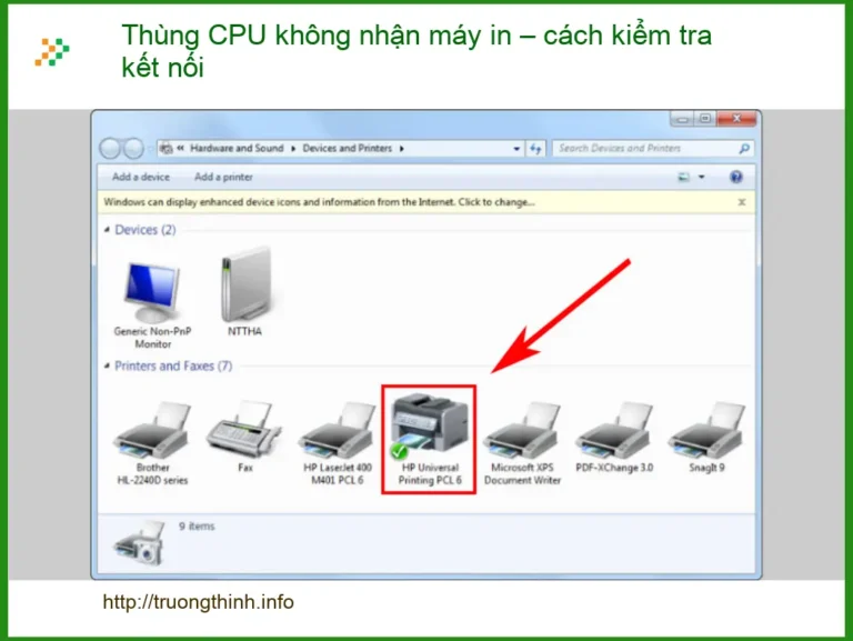 PC Thùng CPU không nhận máy in – cách kiểm tra kết nối - Trung tâm hỗ trợ TPHCM
