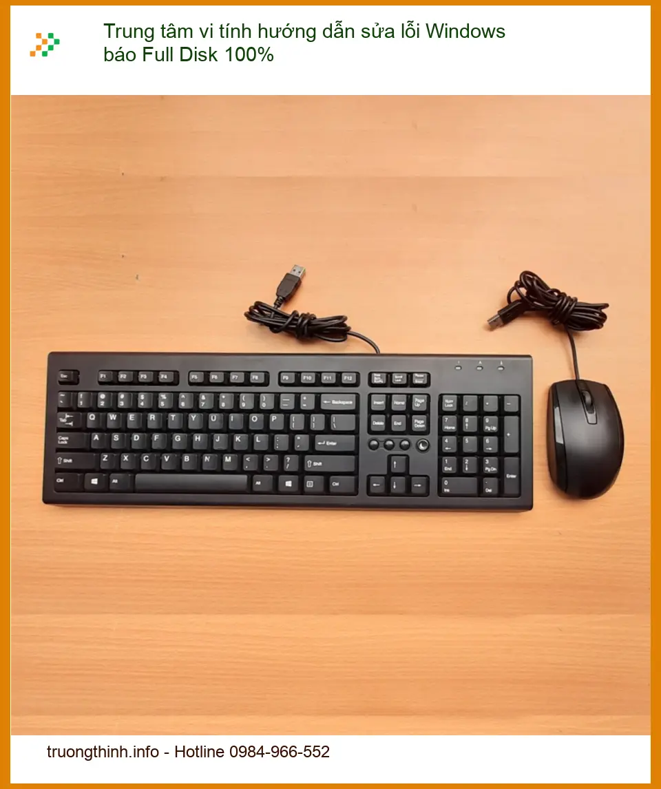 Windows Trung tâm vi tính hướng dẫn sửa lỗi báo Full Disk 100% - Nhanh