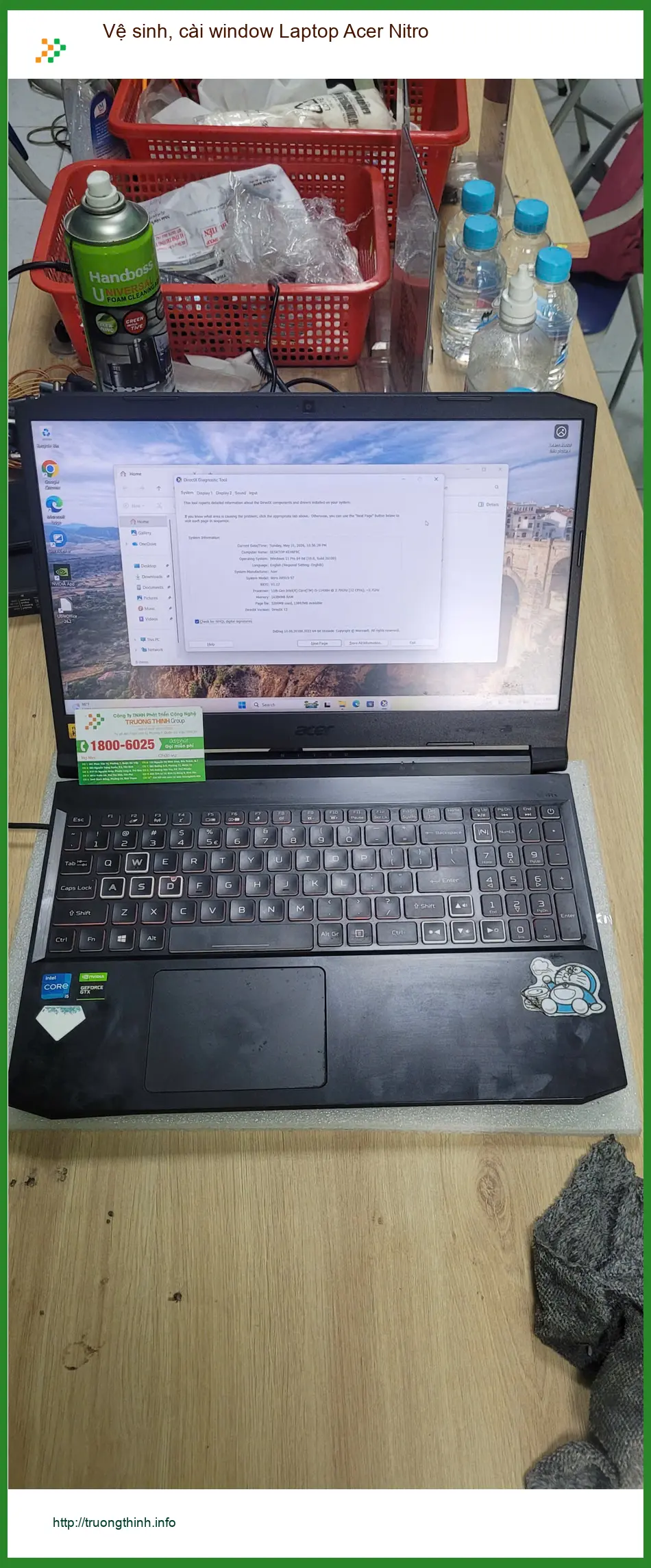 Chị Loan chuyên viên thiết kế vệ sinh, cài lại Win Laptop Acer Nitro Quận Bình Tân