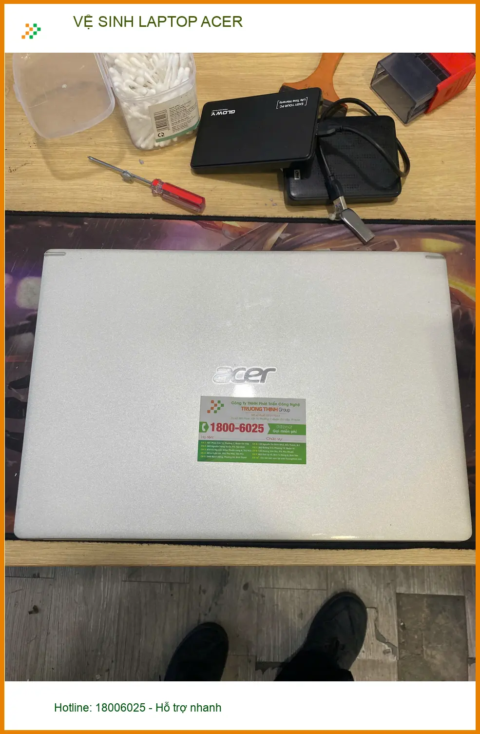 Anh Kiên kể về laptop nóng ran - Trung tâm vệ sinh Acer Quận 9 uy tín ảnh thực tế 1