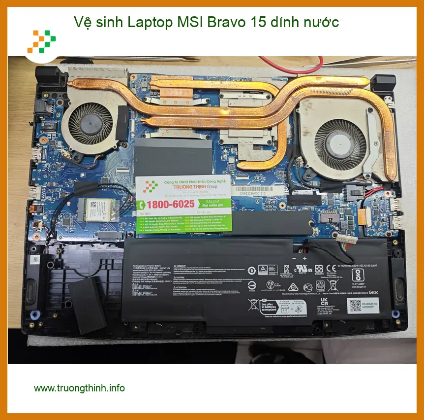 Chị Thanh tìm địa điểm vệ sinh Laptop MSI Bravo 15 dính nước Quận 12 lấy ngay