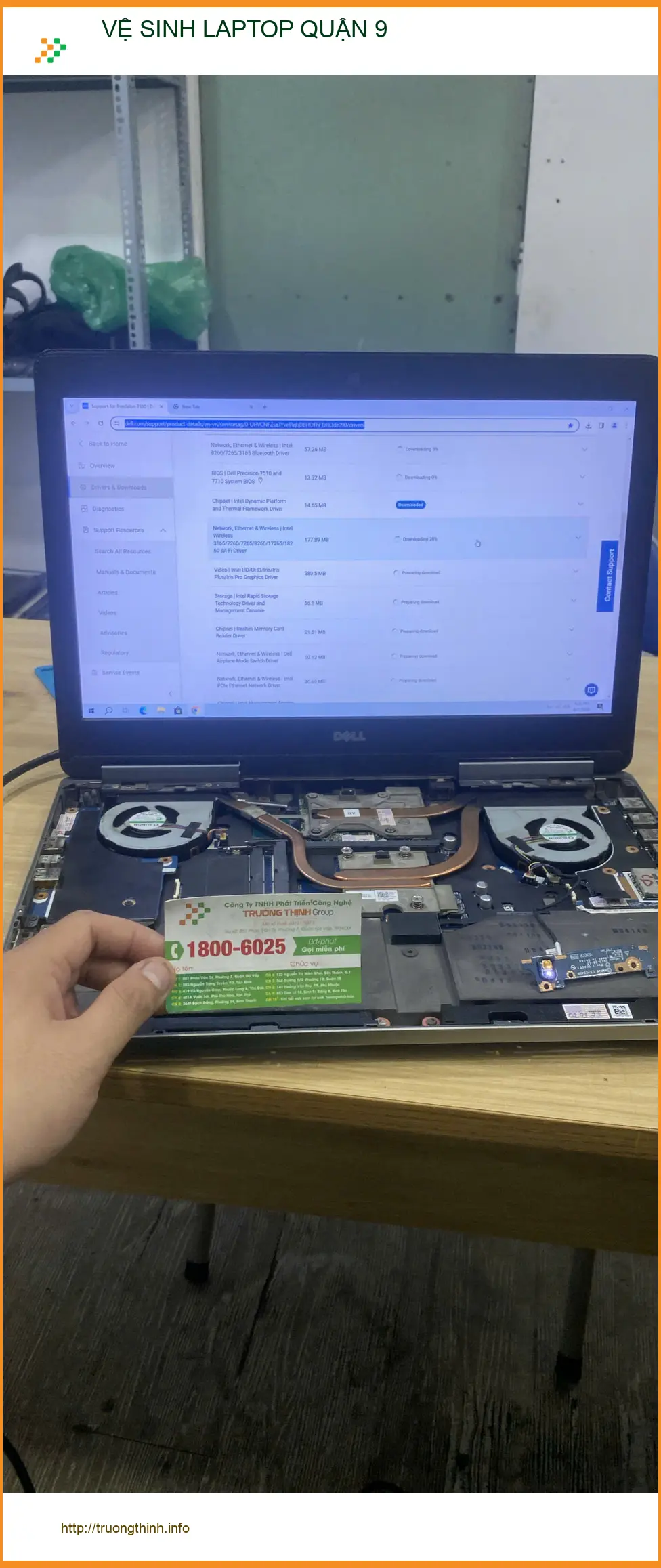 Dịch vụ Vệ sinh Laptop Quận 9 uy tín - Chú Bảo giáo viên lo laptop chạy chậm ảnh thực tế 1