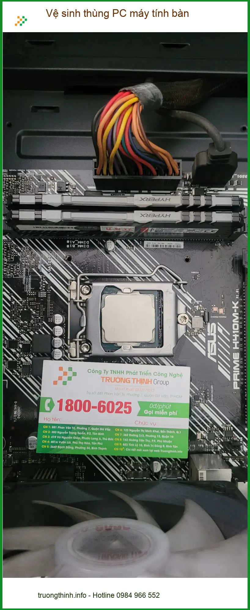 Anh Trường thắc mắc về bụi - Vệ sinh thùng PC máy tính bàn Quận Bình Tân