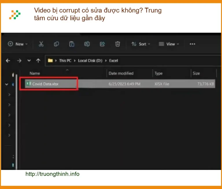Khôi Phục Dữ Liệu Video bị corrupt - Trung tâm cứu dữ liệu TPHCM