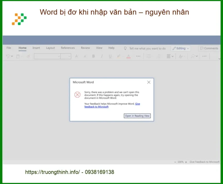 Văn phòng Word bị đơ khi nhập văn bản – cách xử lý nhanh