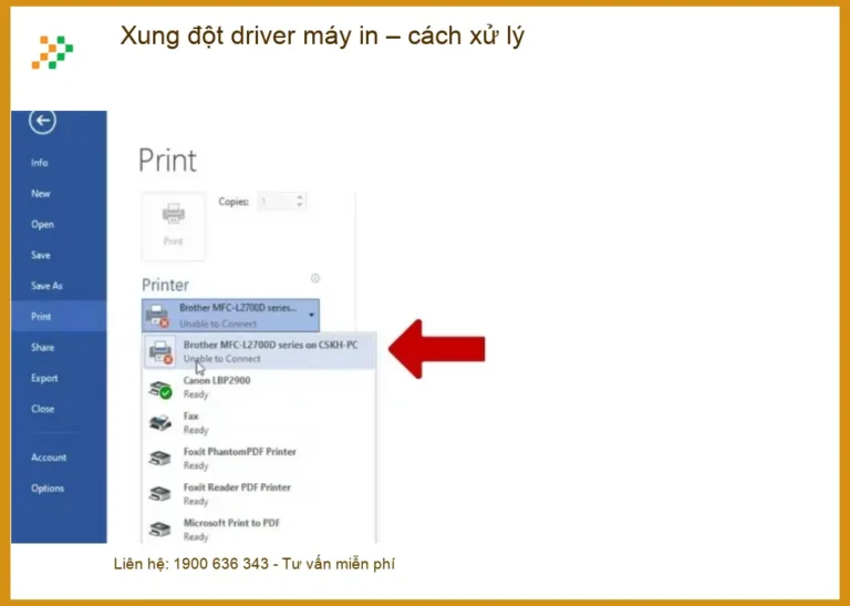 Thủ thuật Máy in Xung đột driver máy – Trung tâm xử lý lỗi gần đây