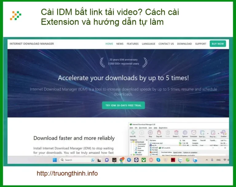 Thủ thuật Cài IDM bắt link tải video, cài Extension - Tự xử lý