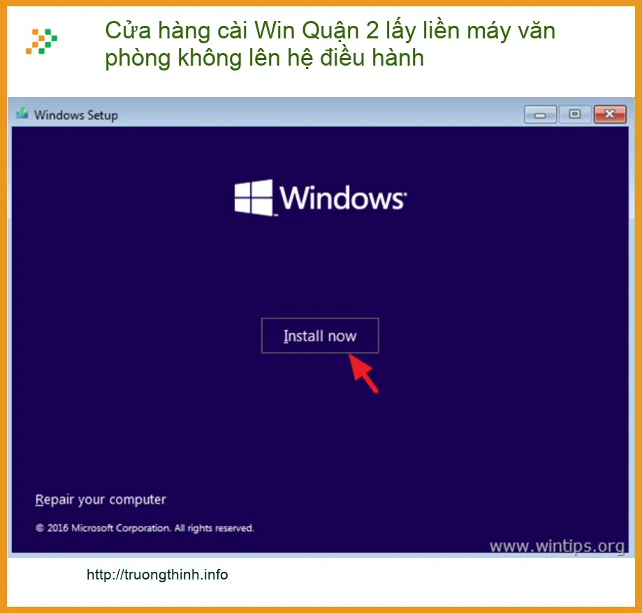 Cài Win Quận 2 máy văn phòng không lên OS - Lấy liền