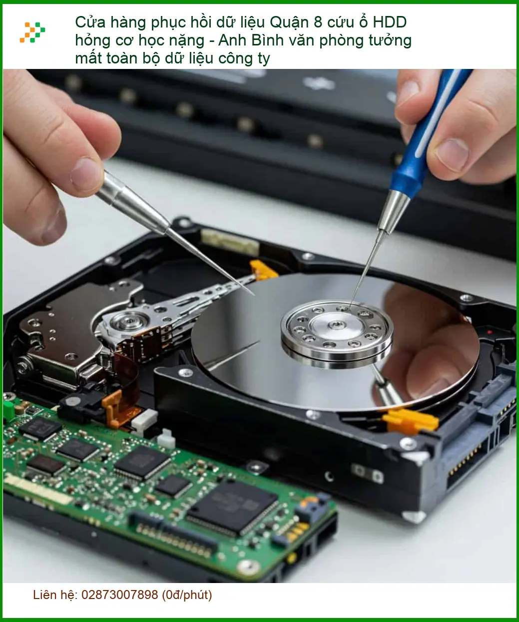 Khôi Phục Dữ Liệu Quận 8 Cứu Ổ HDD Hỏng Nặng - Dịch vụ lấy liền TPHCM