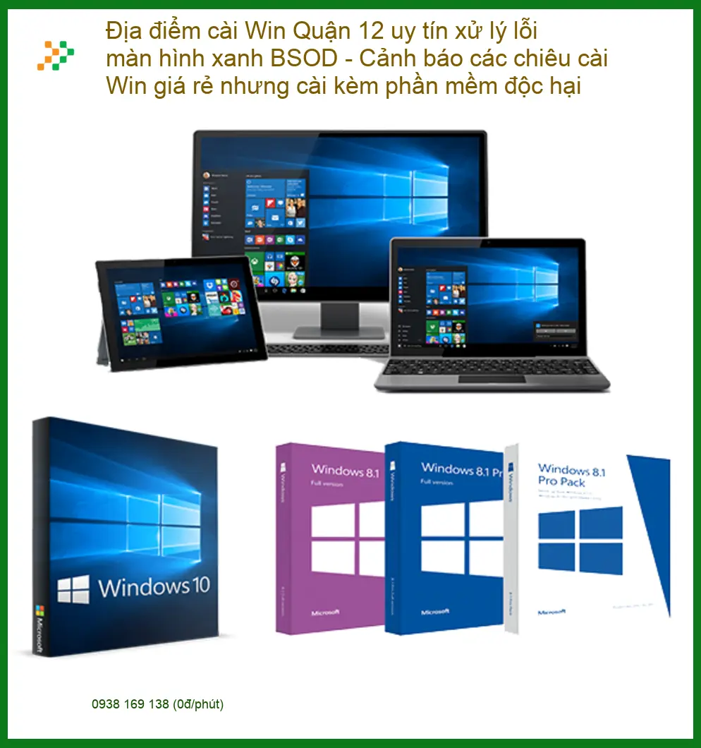 Windows Địa điểm cài Win Quận 12 uy tín - Trung tâm xử lý BSOD nhanh