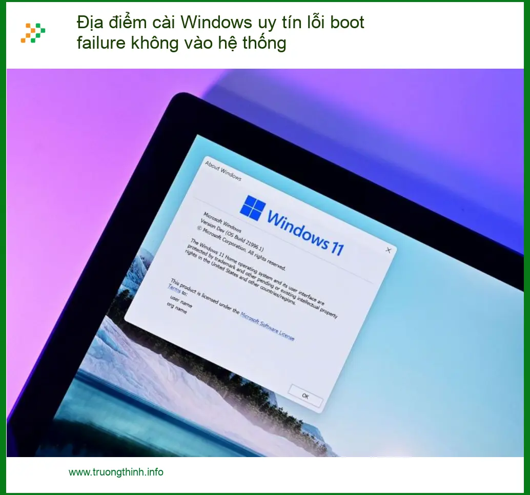 Cài Windows lỗi boot failure không vào hệ thống - Uy tín TPHCM