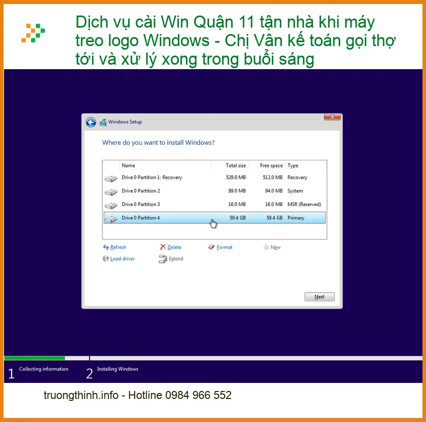 Cài Win Quận 11 tận nhà khi máy treo logo - Thợ xử lý nhanh trong ngày