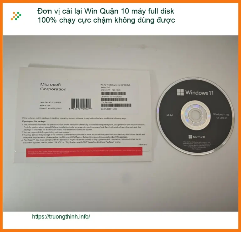 Windows Đơn vị cài lại Win Quận 10 máy full disk 100% - Khắc phục nhanh