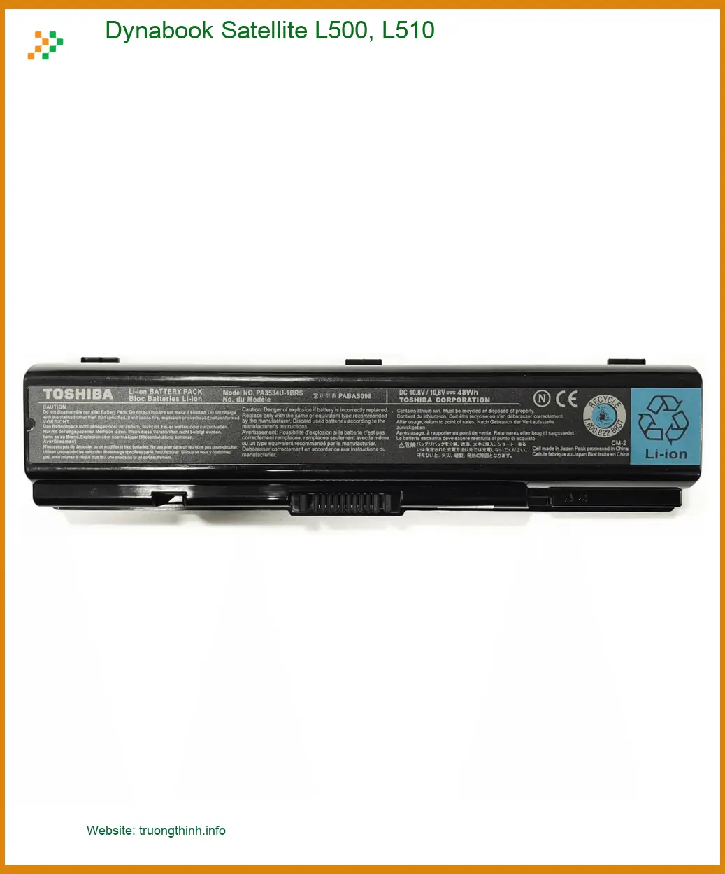 Pin Laptop Dynabook Satellite L500, L510 - Thay Lấy Liền, Giá Rẻ TPHCM