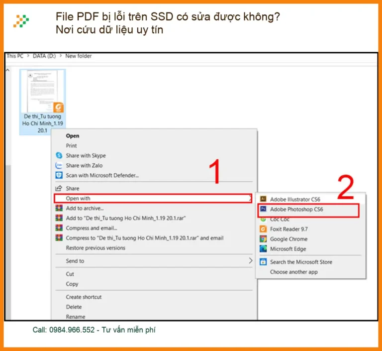 Khôi Phục Dữ Liệu File PDF bị lỗi SSD - Trung tâm cứu dữ liệu uy tín TPHCM