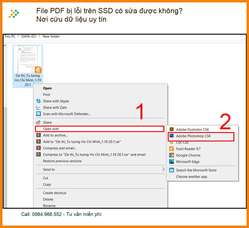 Khôi Phục Dữ Liệu File PDF bị lỗi SSD - Trung tâm cứu dữ liệu uy tín TPHCM