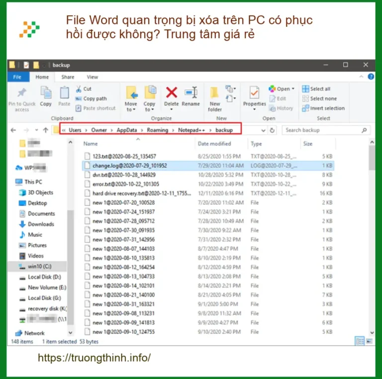 Khôi Phục Dữ Liệu File Word bị xóa trên PC - Dịch vụ lấy liền TPHCM